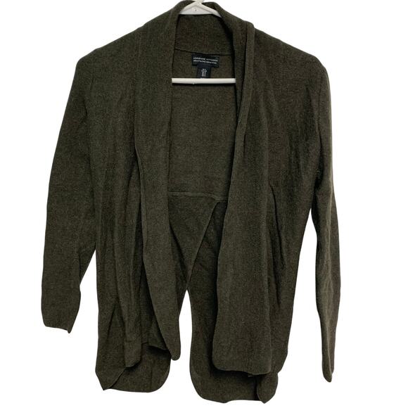 Adrienne Vittadini Women’s Extra Fine Merino Wool Dark Green Cardigan Size Small - Picture 1 of 5